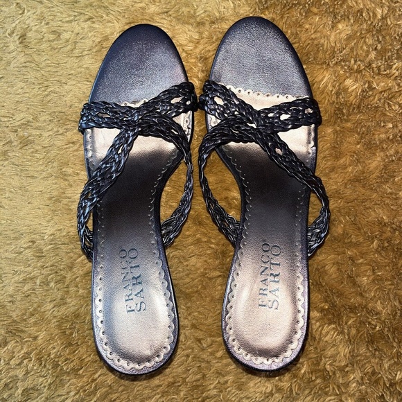 Franco Sarto L-GLEAN Women's Heels Leather Slip-On X Style Strap Glazed … - Picture 4 of 7